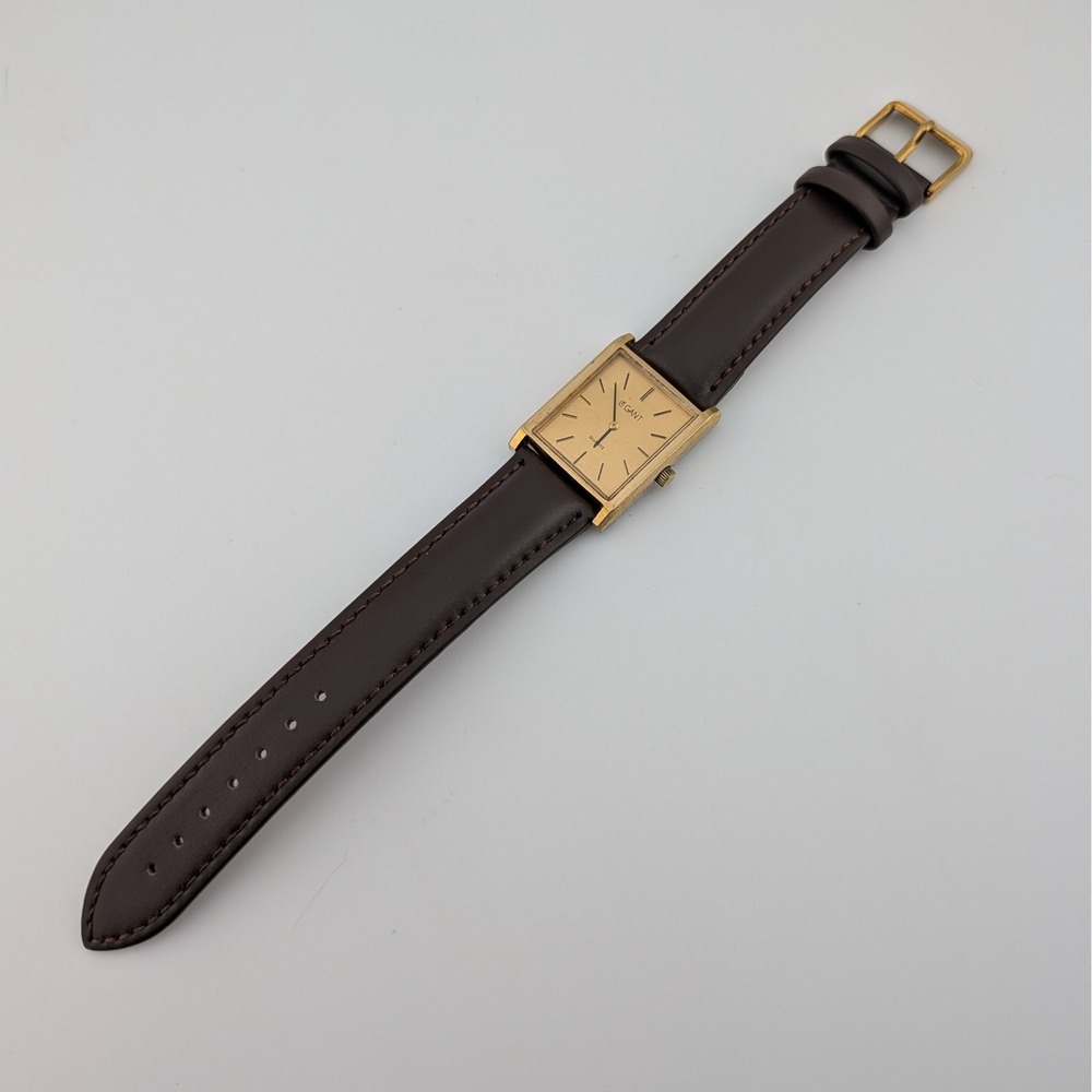 Le Gant Swiss Vintage Tank Watch Y334-5050 Gold‎ Tone Quartz - Picture 9 of 10